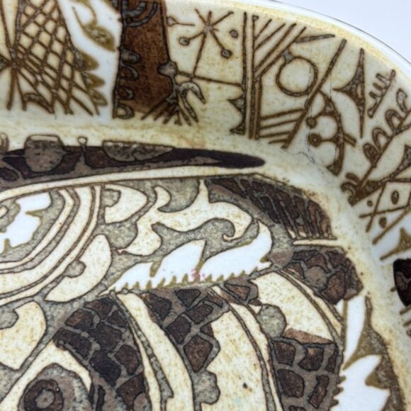 Vintage Nils Thorsson Royal Copenhagen Baca Series Shallow Dish Ceramic Faience~ - Picture 12 of 14